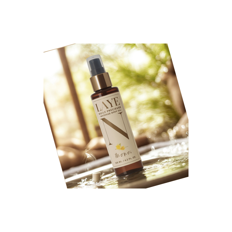Huile de Massage Layen au Monoï – Enrichie en Jojoba & Amande Douce – 120 ml